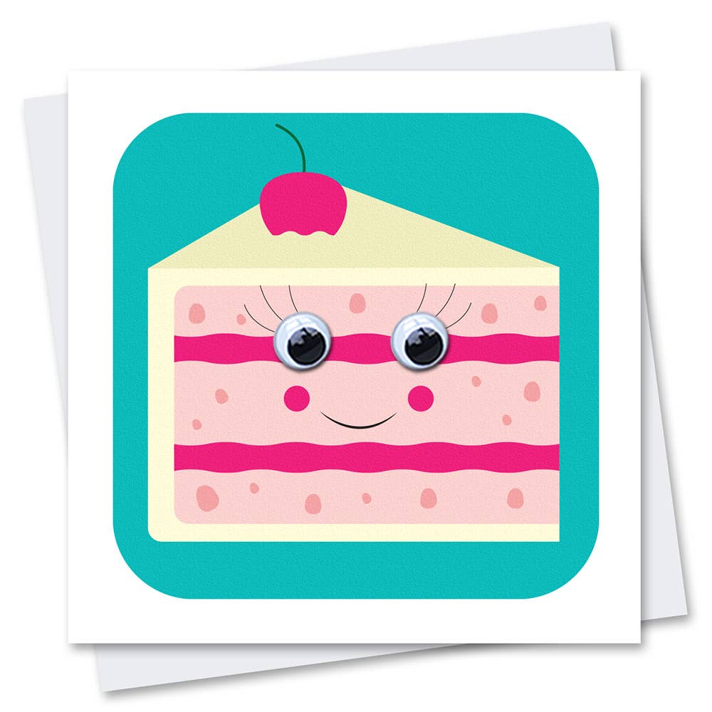 Birthday Card | Cherry Cake | Children's Card | Googly Eyes