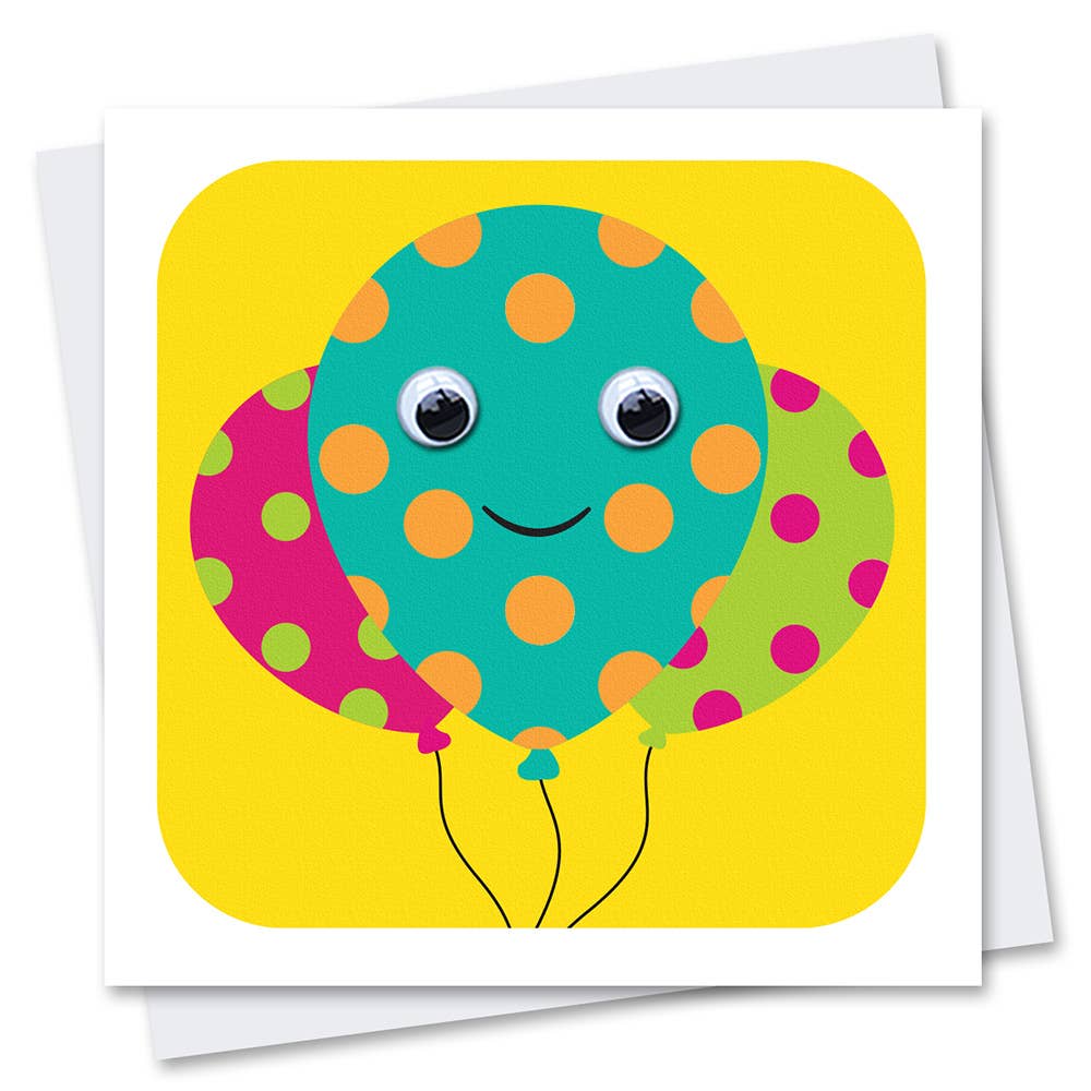Balloons Birthday Card | Googly Eyes | Kids Birthday Cards