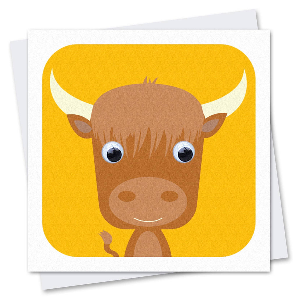 Highland Cow Card | Smiley Coo | You Make My Heart Moo