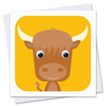 Highland Cow Card | Smiley Coo | You Make My Heart Moo